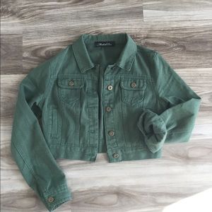 Green jean mid jacket